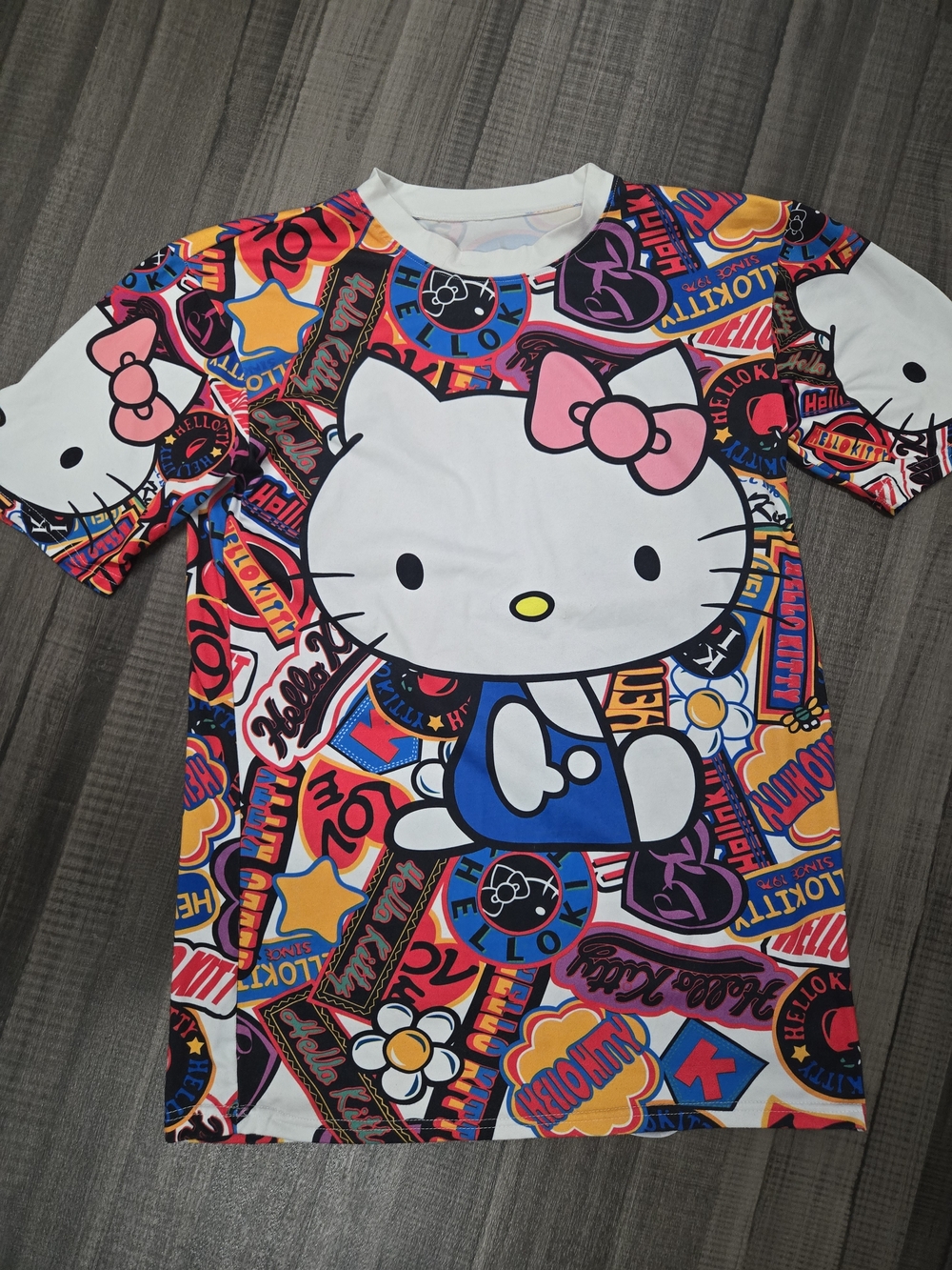 Hello Kitty Graphic Tee - White, Pink, Blue
